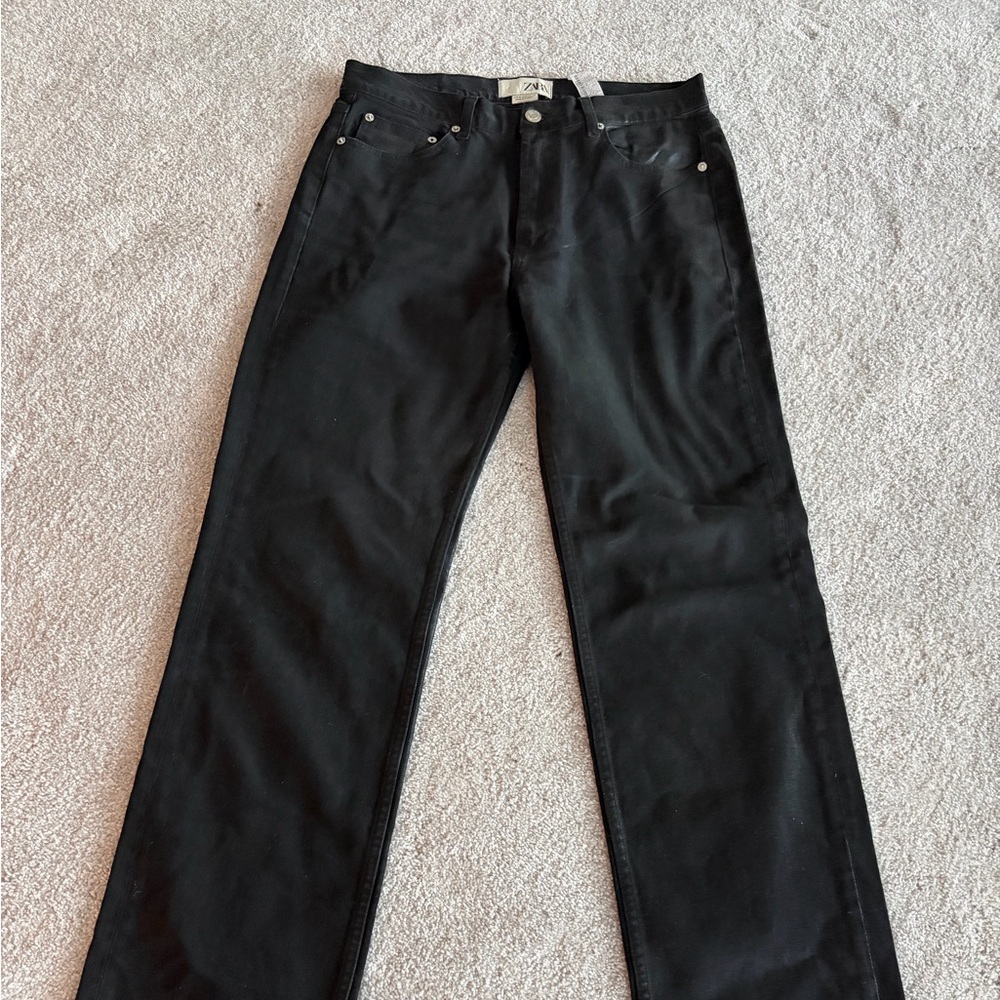 Zara x Kaia Gerber collab Black Straight-Leg Jeans